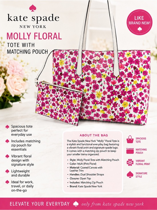 kate spade Handbags - Kate Spade New York “Molly” Floral Tote with Matching Pouch. Like brand new! ♠️